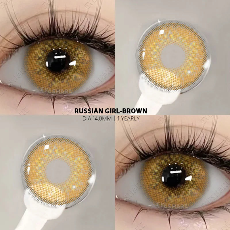 1pair Colored Contacts Lenses for Eyes Fashion Blue Lenses Green Contacts Lenses Yearly Brown Eyes Lens Gray Pupils