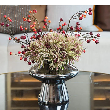 Mushroom Shape Glass Vase Plating Craft Flower Pot Modern Hydroponics Floral Arrangement Flowers Home Decoration