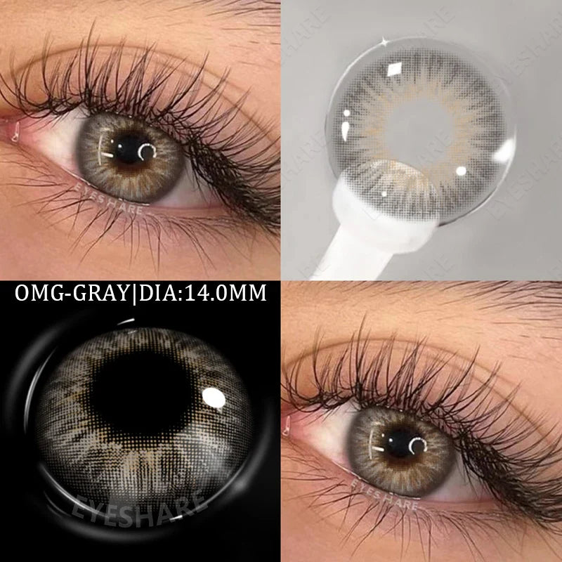 1 Pair Color Contact Lenses for Eyes Color Eye Lens Blue Eye Lenses Brown Lenses Gray Pupils Lens Yearly Green Contacts