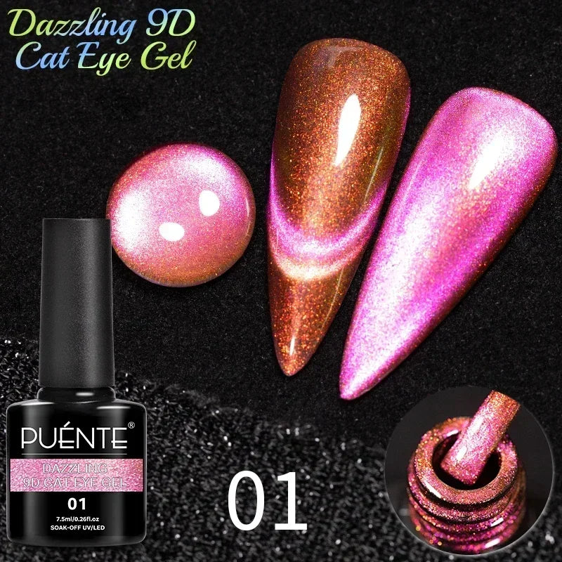 7.5ML Amber Moonlight Cat Magnetic Gel Nail Polish WaterLight Cat Eye Gel Soak Off Semi-Permanent Nail Art Varnish For Manicure