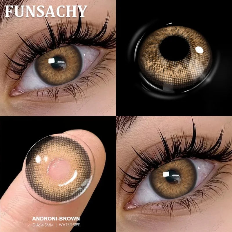 1 Pair Colored Contact Lenses with Case Lenses Beauty Pupils Green Contacts Circle Lens Natural Korean Softlens Yearly