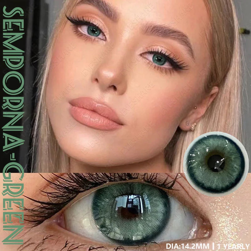 1Pair Color Contact Lenses for Eyes Blue Color Lenses Natural Gray Pupils for Eyes Green Lenses Brown Contacts Yearly
