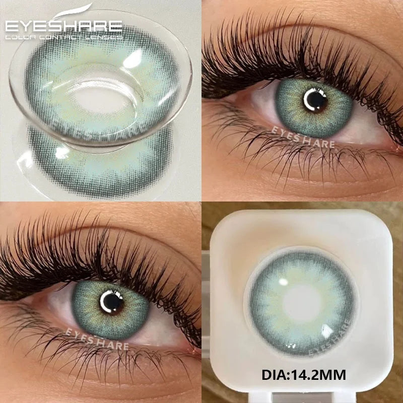 2Pcs Color Contact Lenses for Eyes Natural Gray Eye Lenses Brown Contact Lens Fashion Blue Lenses Green Contacs Yearly