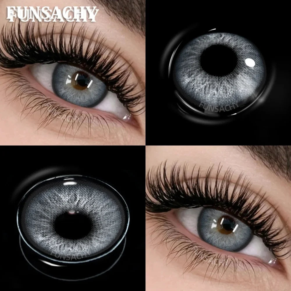 New Contact Lenses Natural Brown Eye Makeup Contacts Grey Color Lens Korean Softlens Yearly Cosmetics for Women