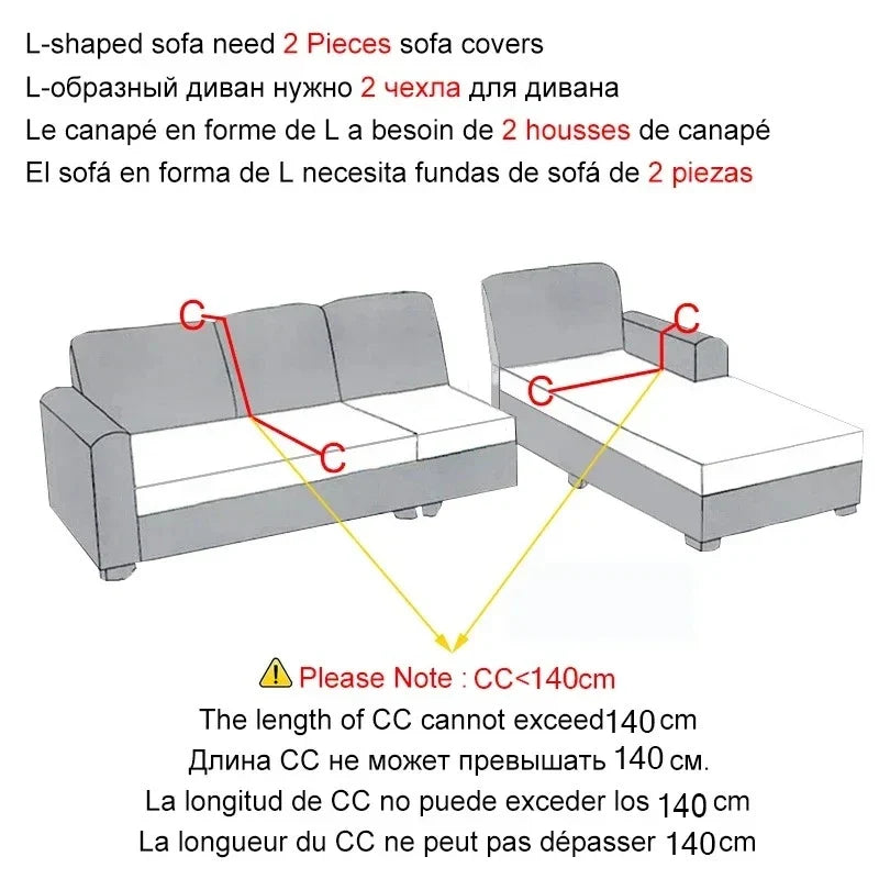 Stretch Sofa Cover Anti-Dust Armchair Protector Full-wrap Solid Corduroy Slipcover L Shape Corner Couch Cover ( 1/2/3/4 Seater )