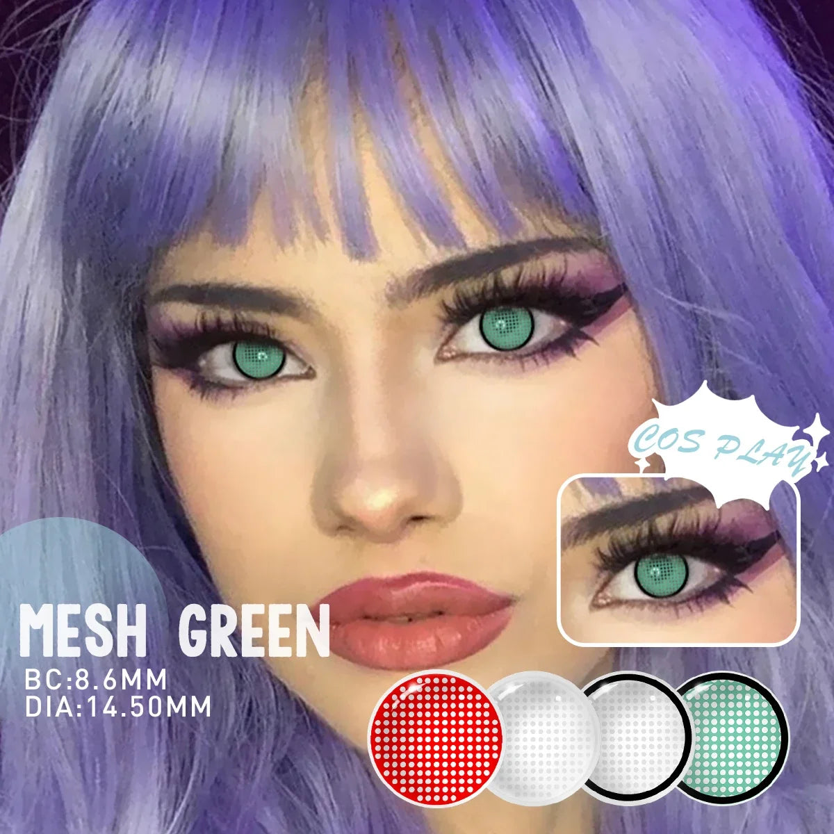 6 Months Use Colored Contact Lenses Mesh White Small Pupil Eyes Makeup Lens Crazy Contacts Accessories