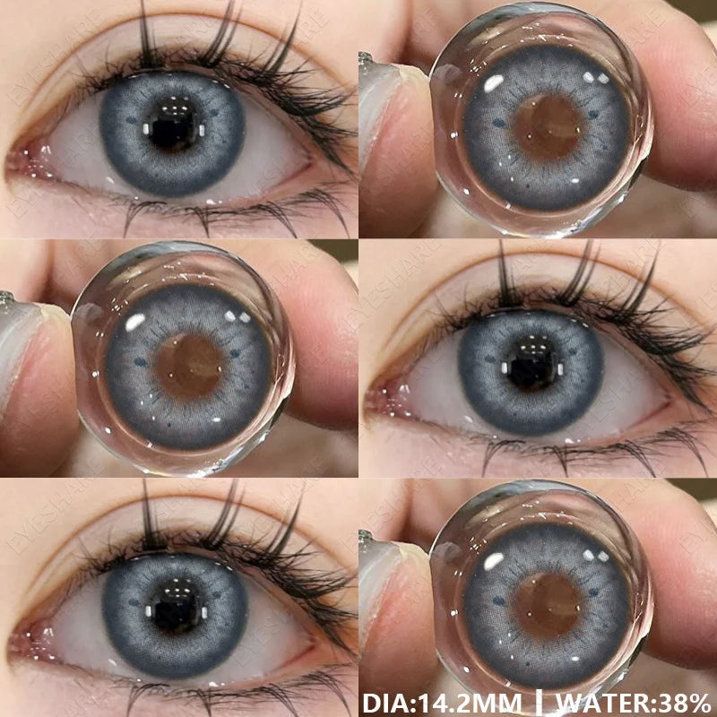Colored Contacts Lenses for Eyes Fashion Blue Contact Lenses Brown Lenses Cosmetic Green Eye Contacts Yearly 2pcs/pair