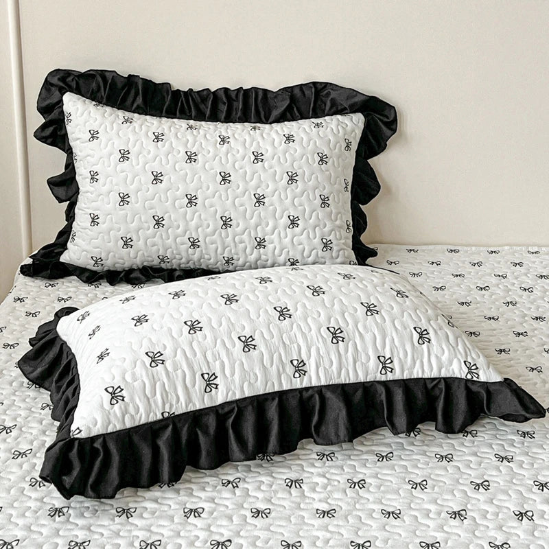 1 Pair Clip Cotton Pillow Cover with Lace 48cmx74cm Girls Use Pillowcases High-end Pillow Core Covers Household Use Bedding