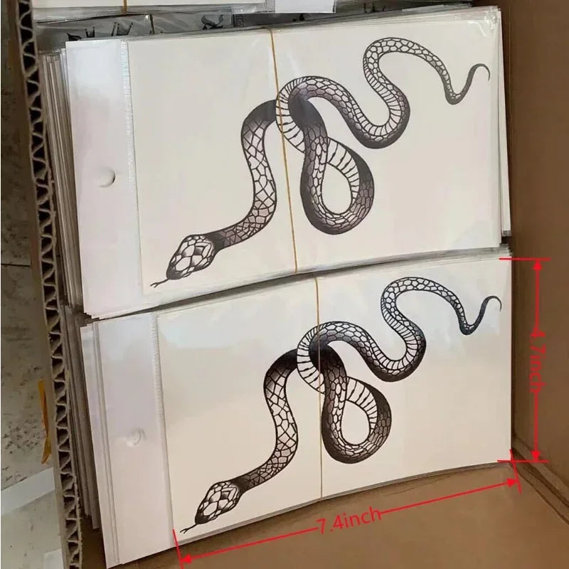 1 sheet Snake Tattoo Stickers Unisex Temporary Tattoo Waterproof Fake Tattoo 2-5 Days