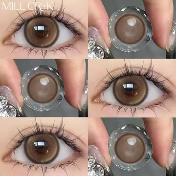 2PCS Myopia Eye Brown Lenses Contact Lenses for Eye Natural Brown Pupils Beauty Cosmetic Contacts Color Lenses Yearly