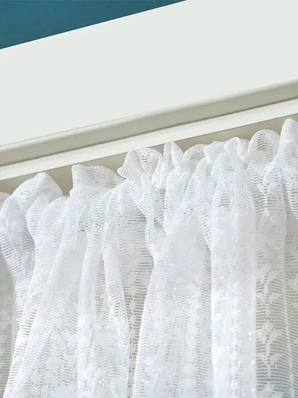 Bedroom Door Curtain French Style Lace Door Drape for Balcony And Bay Window White Girl's Decorative Partition Curtain