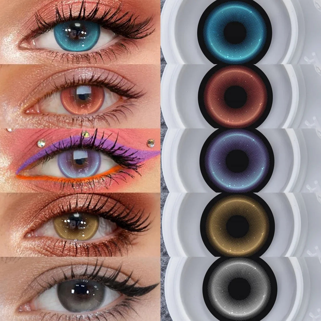 14.2mm Half Yearly Colored Contact Lenses Multichrome Natural Anime Cosplay Contacts for Daily Eye Beauty