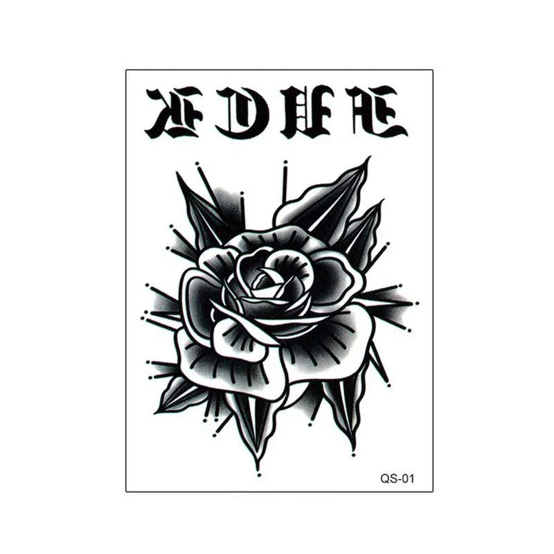 1pcs Hand Flower Rose Fake Tattoo Stickers Waterproof Temporary Tatto Body Art for Girl Women Men