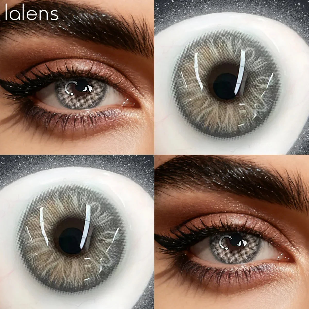Blue Gray Natural Contact Lenses 1 Pair Half Year Eye Enlarging Cosmetic Lenses Natural Beauty for Daily Makeup