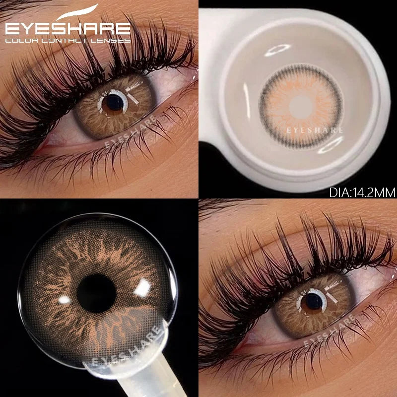 1pair Natural Colored Contact Lenses Brown Eye Lenses Gray Makeup Eyes Pupils Lens Yearly Green Beautiful Pupils Yearly
