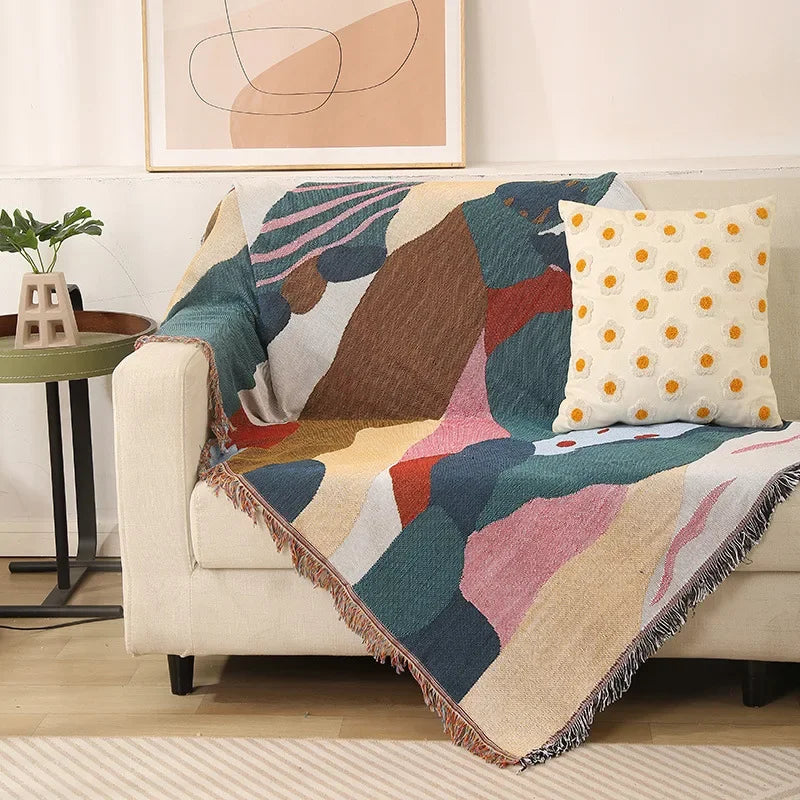 Yarn Dyed Woven Throw Blanket Sofa Cover Jacquard Bed Blankets Funky Beach Picnic Blanket Ins Wall Tapestry Home Decor