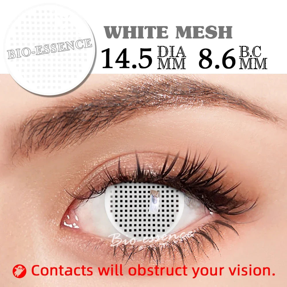 1 Pair Halloween Contact Lenses for Eyes Cosplay Lenses Anime Lenses Black&White Lenses Accessories Yearly