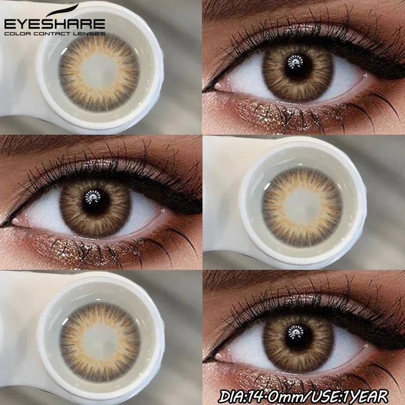 1Pair Fashion Colored Contact Lenses for Eyes Big Blue Eye Lens Natural Yearly Cosmetics Beauty Women Men Pupils