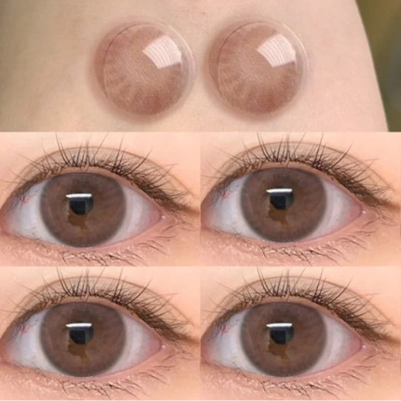 2pcs Color Contact Lenses Pupil Blue Nature High Quality Myopic  Lens Green  Eyes Beauty Makeup Lens Yearly Free Delivery