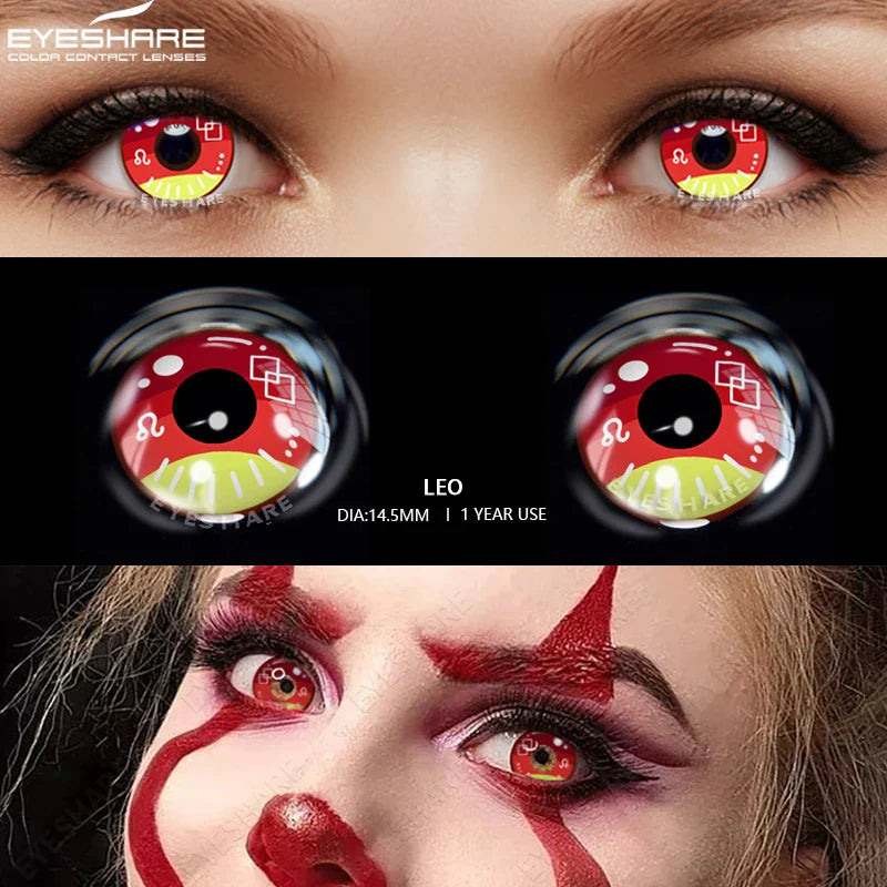 1 Pair Cosplay Contact Lenses For Eyes Beauty Pupils Crazy Halloween Colored Contact Lens Fashion White Cat Eye Soft Lense