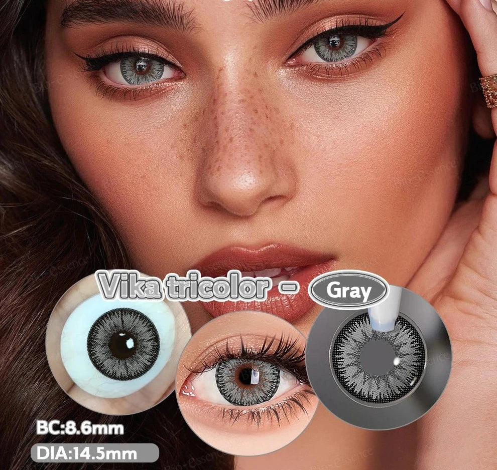 1 Pair Colored Contact Lenses with Degree Natural Eye Contact Prescription Lens Fashion Lenses