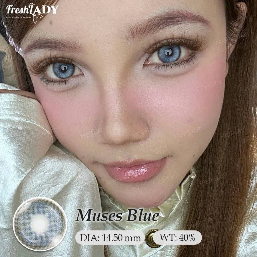 1 Pair Muses Series Colored Contact Lenses Natural Brown Pupils Eyes Contact lenses Big Eyes Soft Contacts 14.50mm