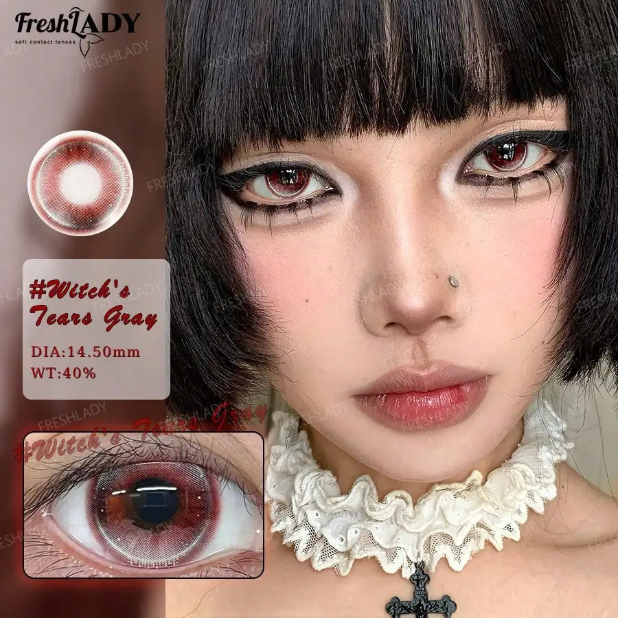 1 Pair Cosplay Color Contact Lenses Crazy Red Anime Contact Lenses For Halloween Role Play Party Cosmetic Holidays