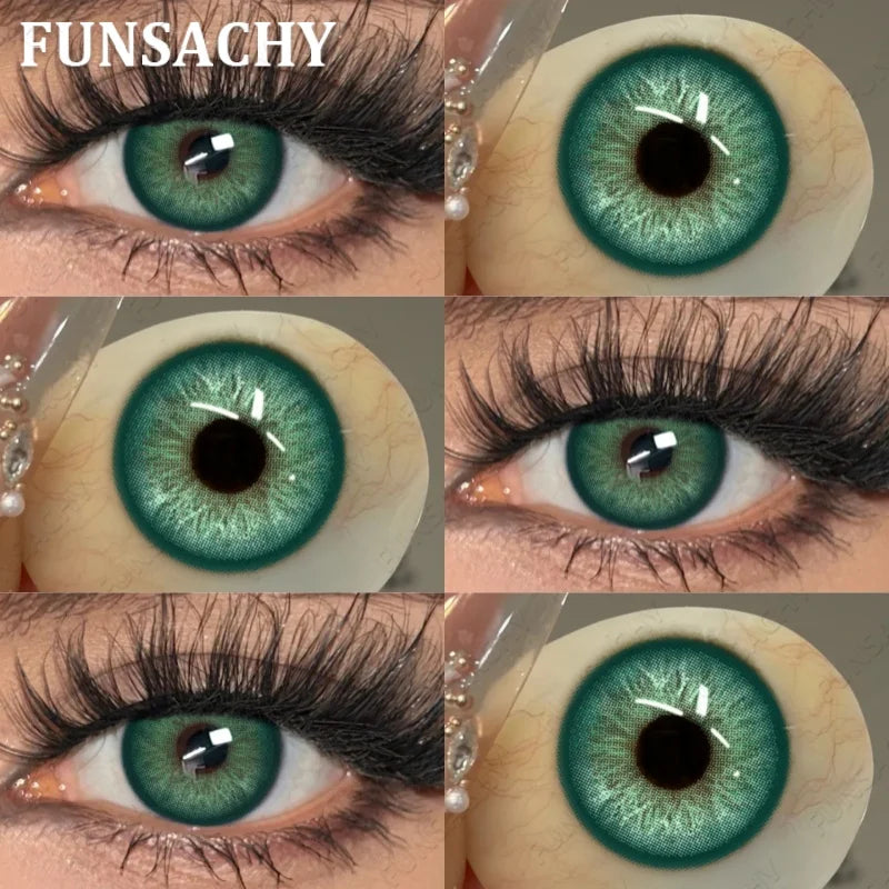 1 Pair Brown Color Contact Lenses Natural Eye Contacts Blue Colored Soft Lens Yearly Use Women Makeup Cosmetic Lenses