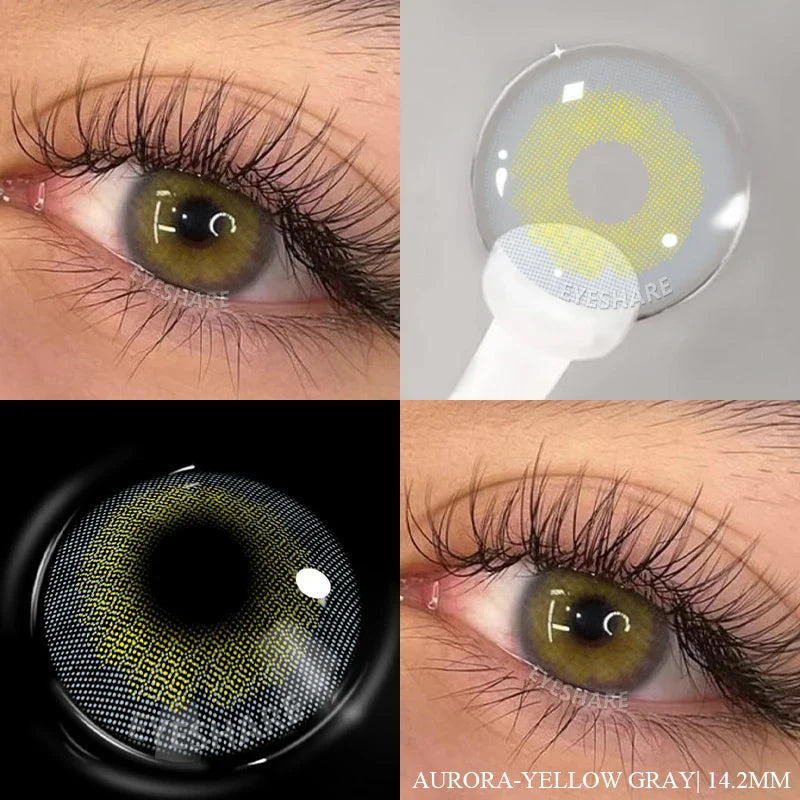 1 Pair Color Contact Lenses for Eyes Color Eye Lens Blue Eye Lenses Brown Lenses Gray Pupils Lens Yearly Green Contacts