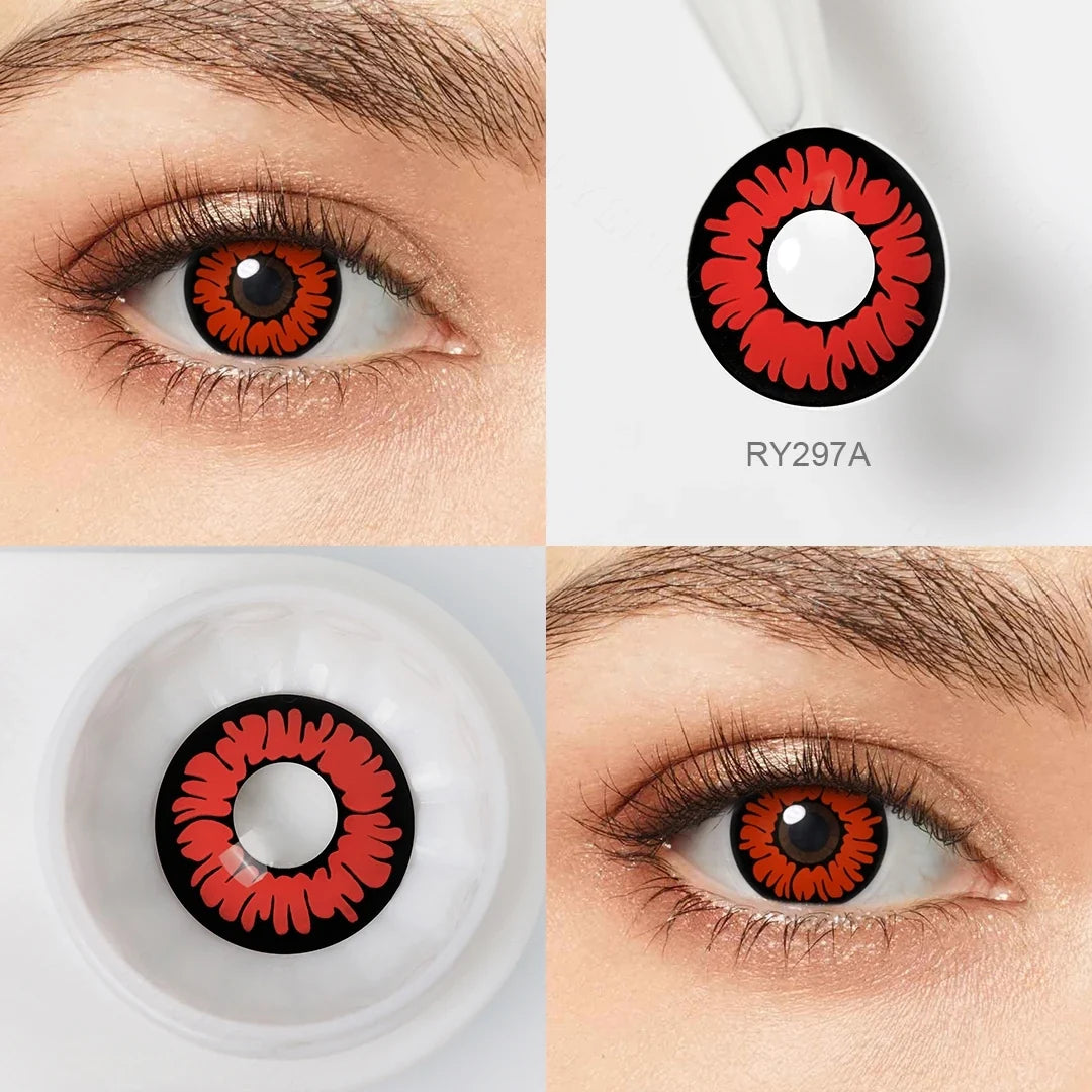 Contact Lenses For Cosplay Contacts Lens Eye Ywllow And Green Contact Lenses Yearly 14.0/14.2mm