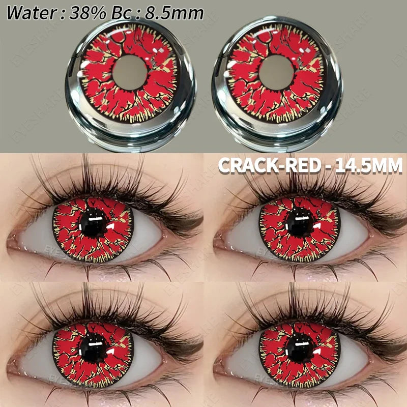 2pcs Cosplay Colored Contact Lenses Crazy White Contact Lenses Anime Black Eye Lenses Halloween Beauty Makeup Lens