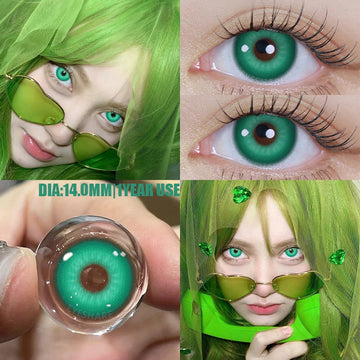 Contact Lenses 1 Pair Green Lenses Red Lens Cosplay Colored Lenses Anime Blue Lens Halloween Colorful Makeup Eye Cosmetic