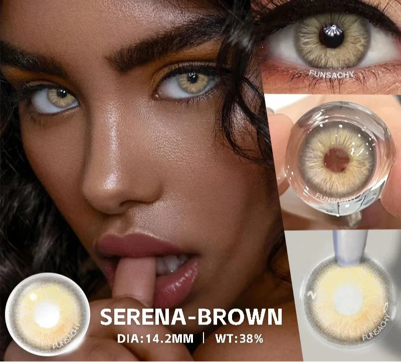 1 Pair Brown Color Series Contact Lenses for Eyes Fashion Natural Lenses High Quality Soft Lens Cosmetics Pupils Yearly