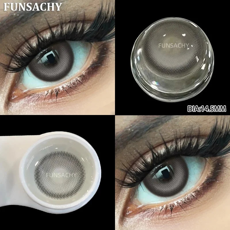 1 Pair Fashion Color Contact Lenses for Eyes Korean Brown Natural Soft Lenses Beautiful Cosmetic Gray Pupils Blue Lens