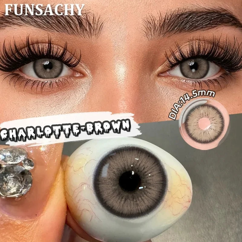 1 Pair Contact Lenses for Eyes Color Korean Pupils Makeup Accessories Beauty Contact Lenses Yearly New Contact Lens