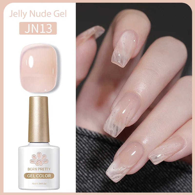 Transparen Gel Nail Polish Pink Jelly Nude Semi Transparent French Nail Camouflage UV Gel Varnish Soak Off Nail Art