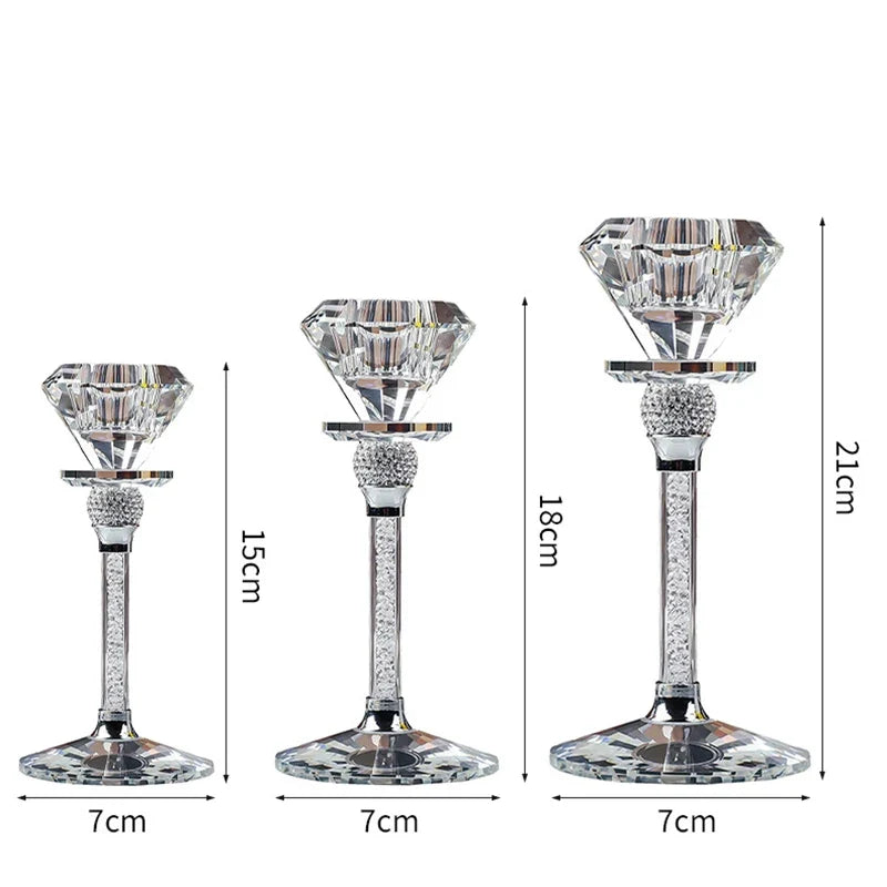 Glass Candle Holders For Wedding Christmas Festival Centerpiece Dinning Table Romantic Decoration Hotel Bar Home Candlestick