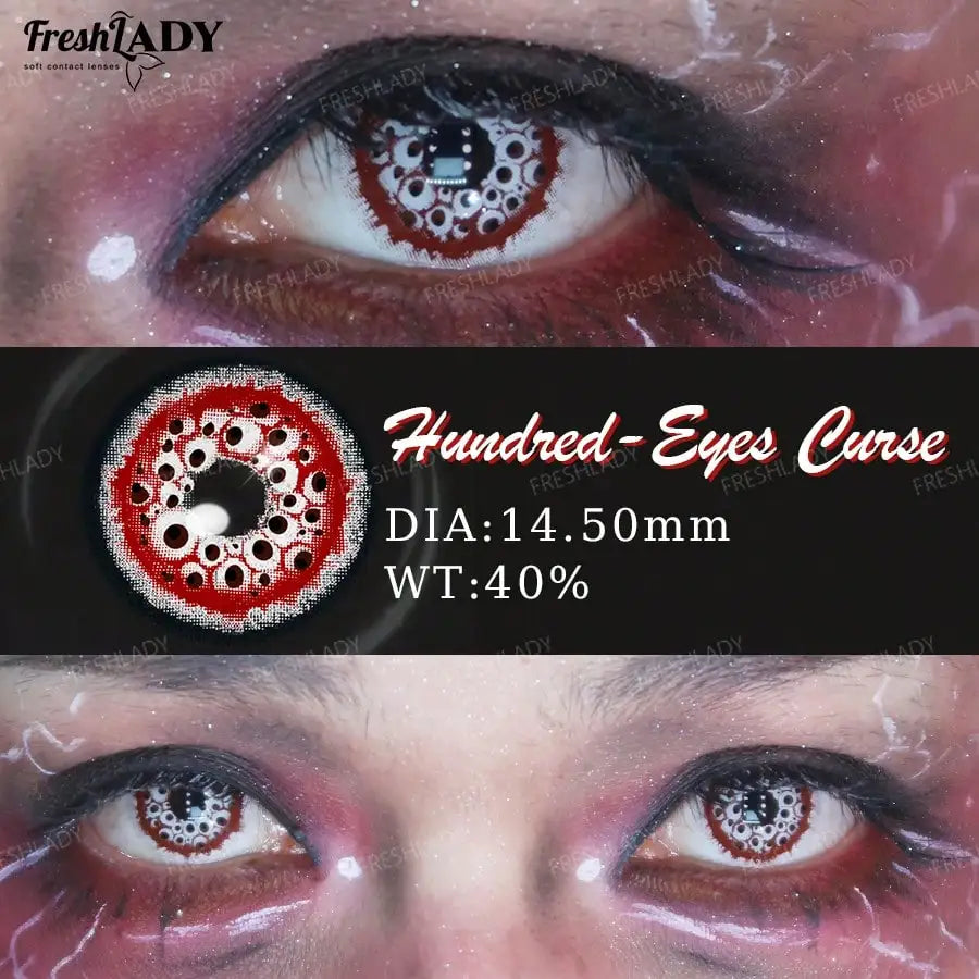 1 Pair Cosplay Color Contact Lenses Crazy Red Anime Contact Lenses For Halloween Role Play Party Cosmetic Holidays