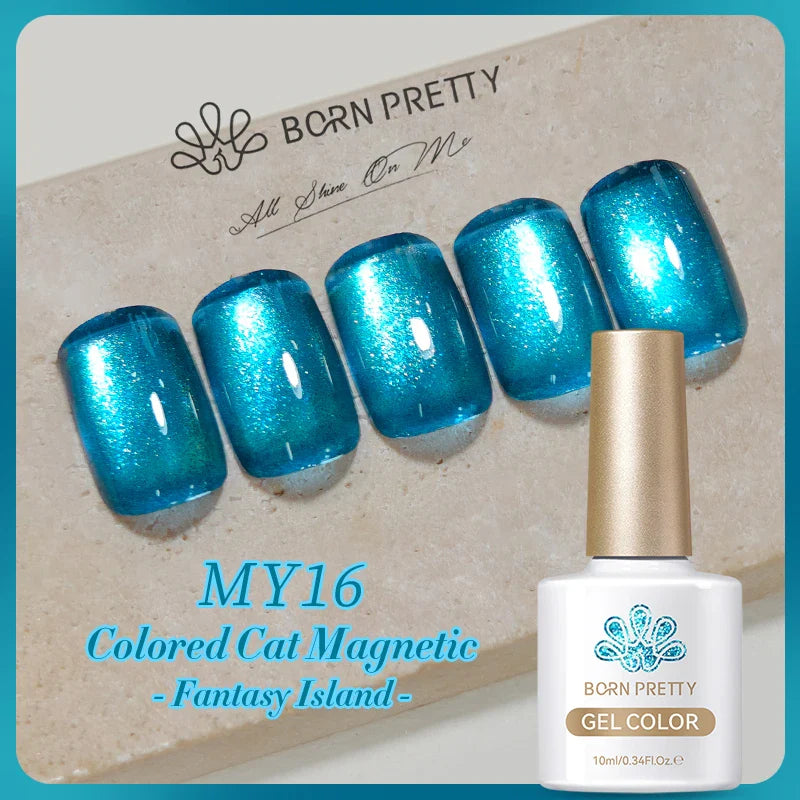 10ml Leopard Cat Magnetic Eye Gel Nail Polish Autumn Night Coffee Brown Glass Beads Soak Off UV LED Manicure Nail Ar