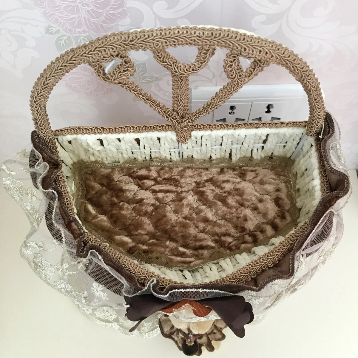 Wall Hanging Rattan Weaving Storage Bag Dormitory Large Storage Bag Creativity Home Decoration Kitchen Living Room Storage Bag