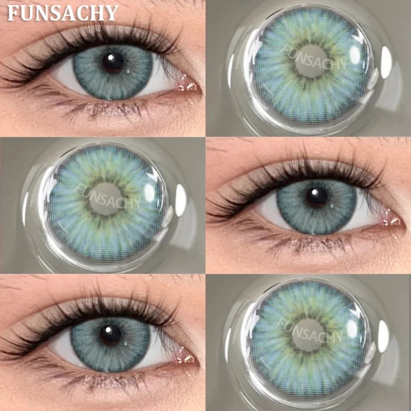 1 Pair New Color Contact Lenses for Eye Beautiful Pupil Fashion Blue Soft Lenses Gray Natural Contacts Yearly Cosmetics