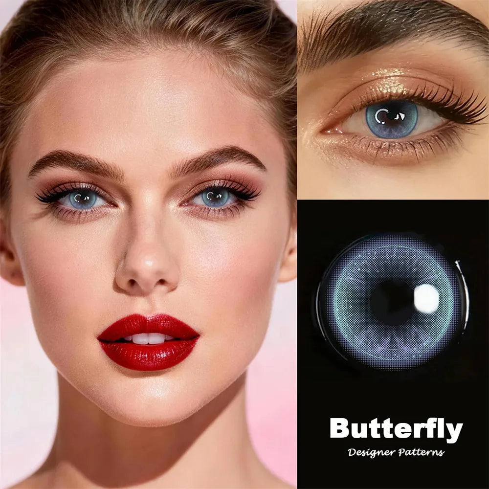 Eyes Color Contacts Colored Contact Lenses Lens Small Pupils Natural Beauty Blue 2Pcs 6 Months Half Year Use