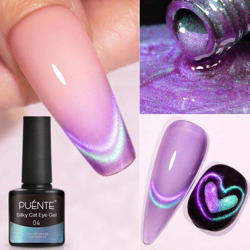 7.5ML Amber Moonlight Cat Magnetic Gel Nail Polish WaterLight Cat Eye Gel Soak Off Semi-Permanent Nail Art Varnish For Manicure