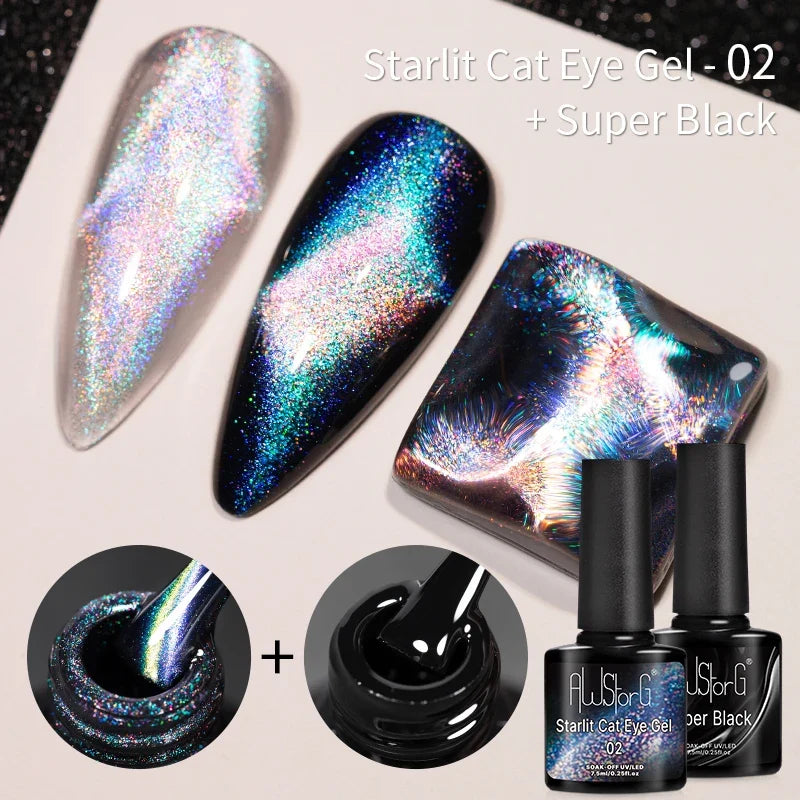 7.5ml Golden Gradient Cat Eye Nail Polish Gel Phototherapeutic Gel Soak Off Nail Magnetic Gel Polish Nail Art DlY