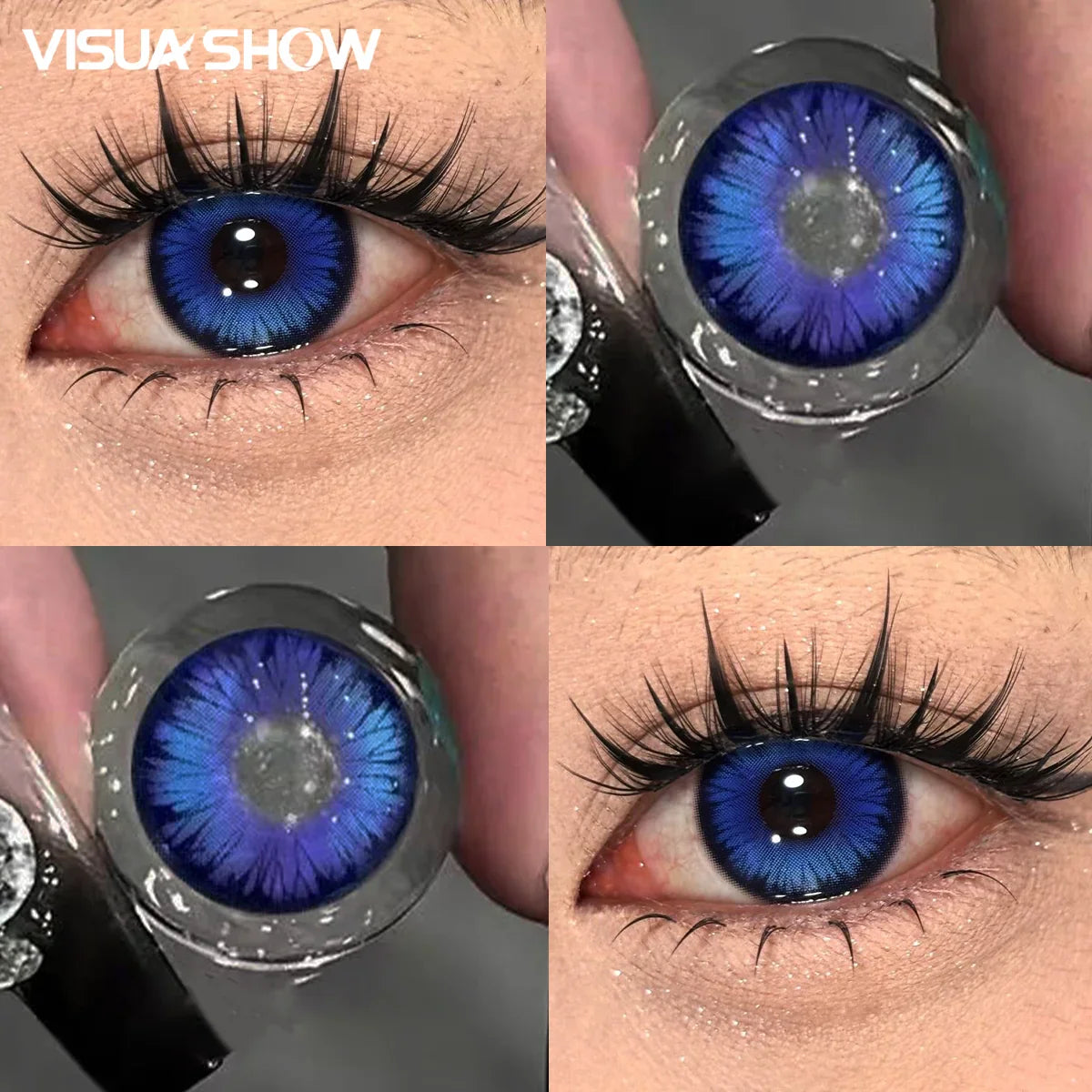 Ash Blue Colored Contact Lenses  1Pair Yearly Butterfly Violet Natural Small Pupil Contact Lenses For Summer Autumn
