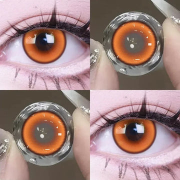 2pcs Color Contact Lenses Anime Golden Yellow Purple Pupil 6months Halloween Cute Eye Circle Lens 14.2mm