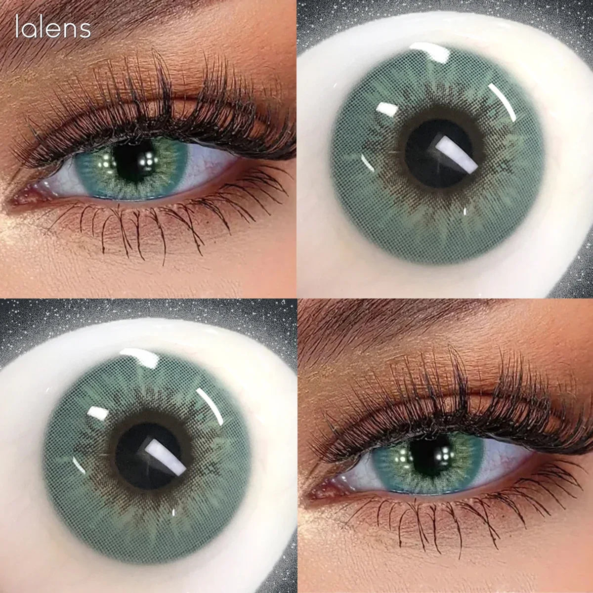 14.0mm Small Pupil Natural Sin Blue Green Colored Contact Lenses Half Yearly Soft Lens Fashion Cosmetic Eyewear Contacts