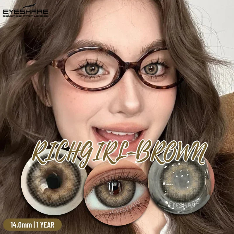2Pcs Color Contact Lenses for Eyes Natural Gray Contacts Cosmetic Green Eye Color Lens Gray Lenses Blue Contact Lenses