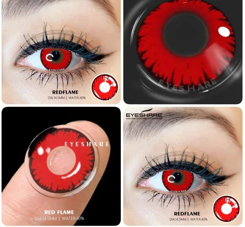 1pair Halloween Contacts Lenses Color Contact Lenses for Eyes Yearly Anime Cosplay Contacts White Lenses Black Lenses