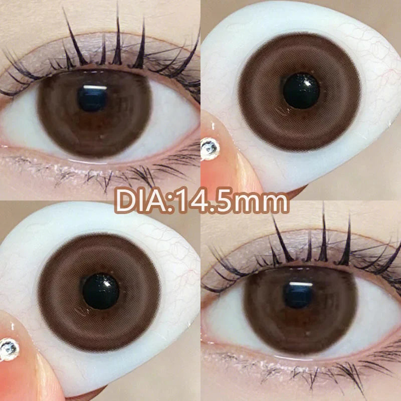 1 Pair Korean Lenses Colored Contact Lenses with Degree Myopia High Quality Brown Eyes Natural Lenses